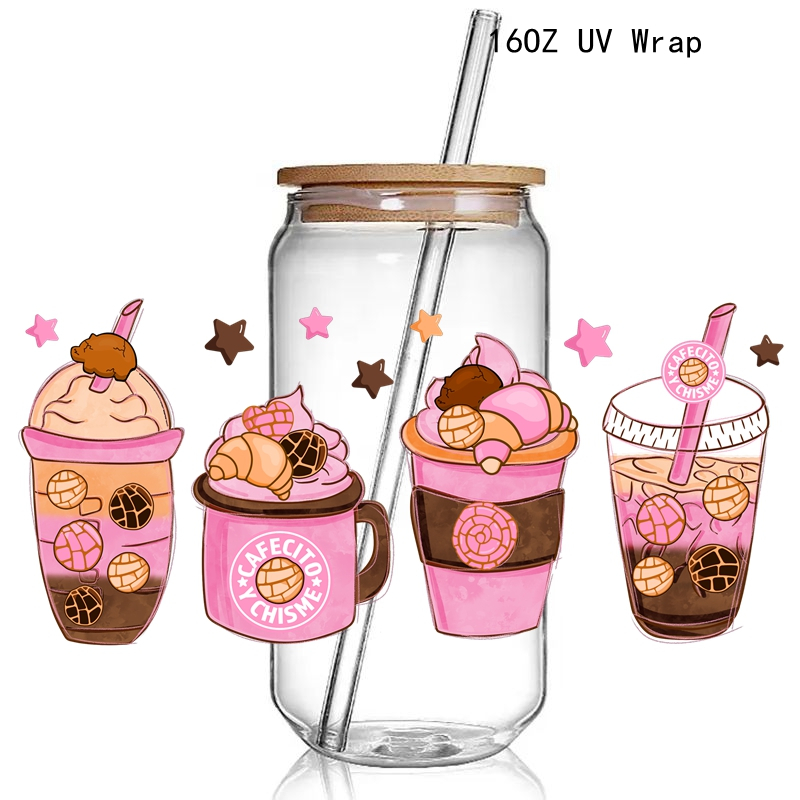 Fueld by Coffee DEsign UV DTF Wrap Sticker For Cups Good Vibes UV Wrap Transfer Sticker Custom Labels Waterproof - Image 7