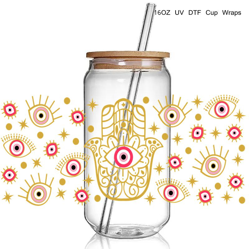 Blue Eye Design DTF UV Wraps Sticker Cups Cool Personalize UV Cup Wrap Transfer Sticker Custom Labels Waterproof - Image 2