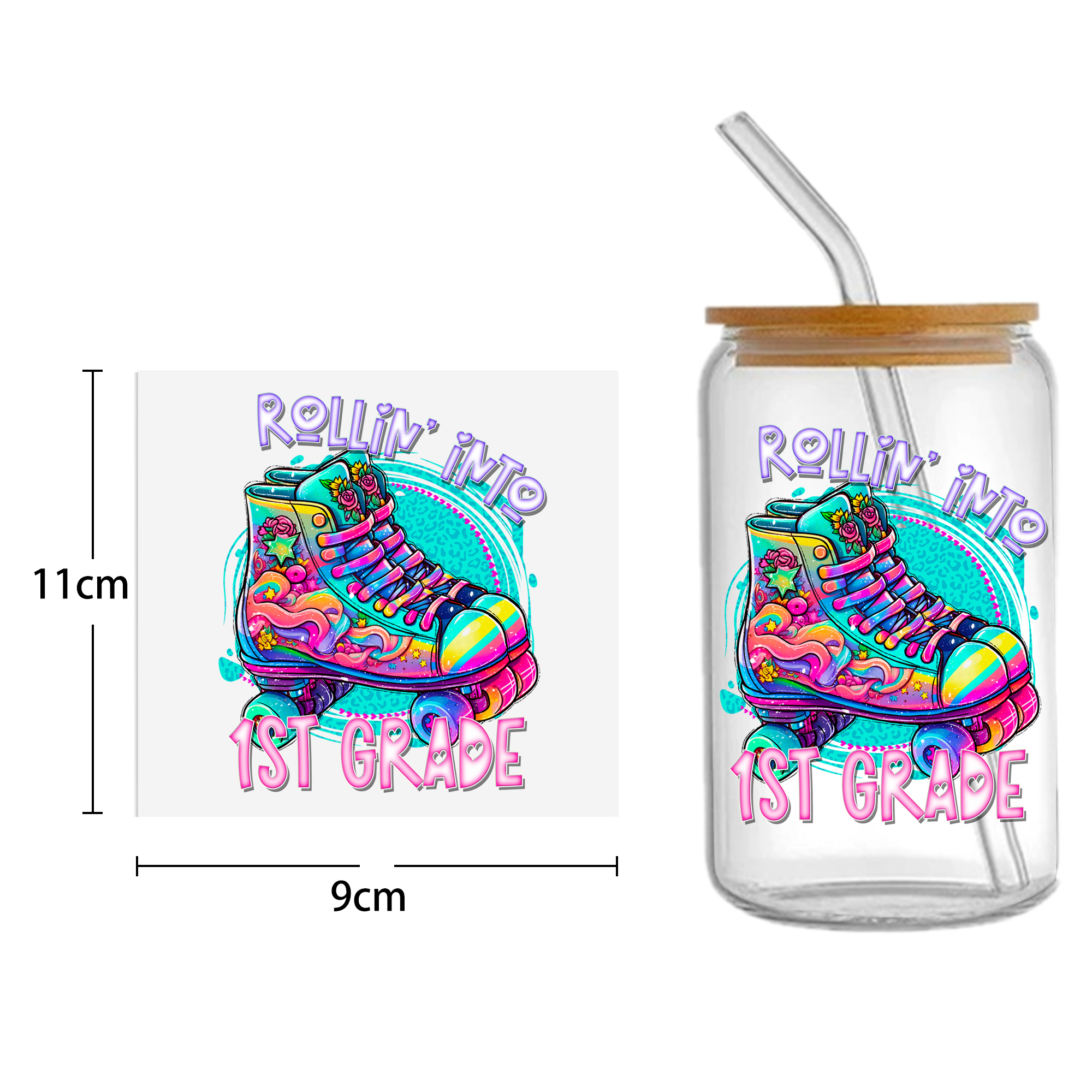 Food Drinks Coffee UV DTF Sticker For 16oz Cups Wrap Transfer Sticker Custom Labels DIY Logo Waterproof - Image 2