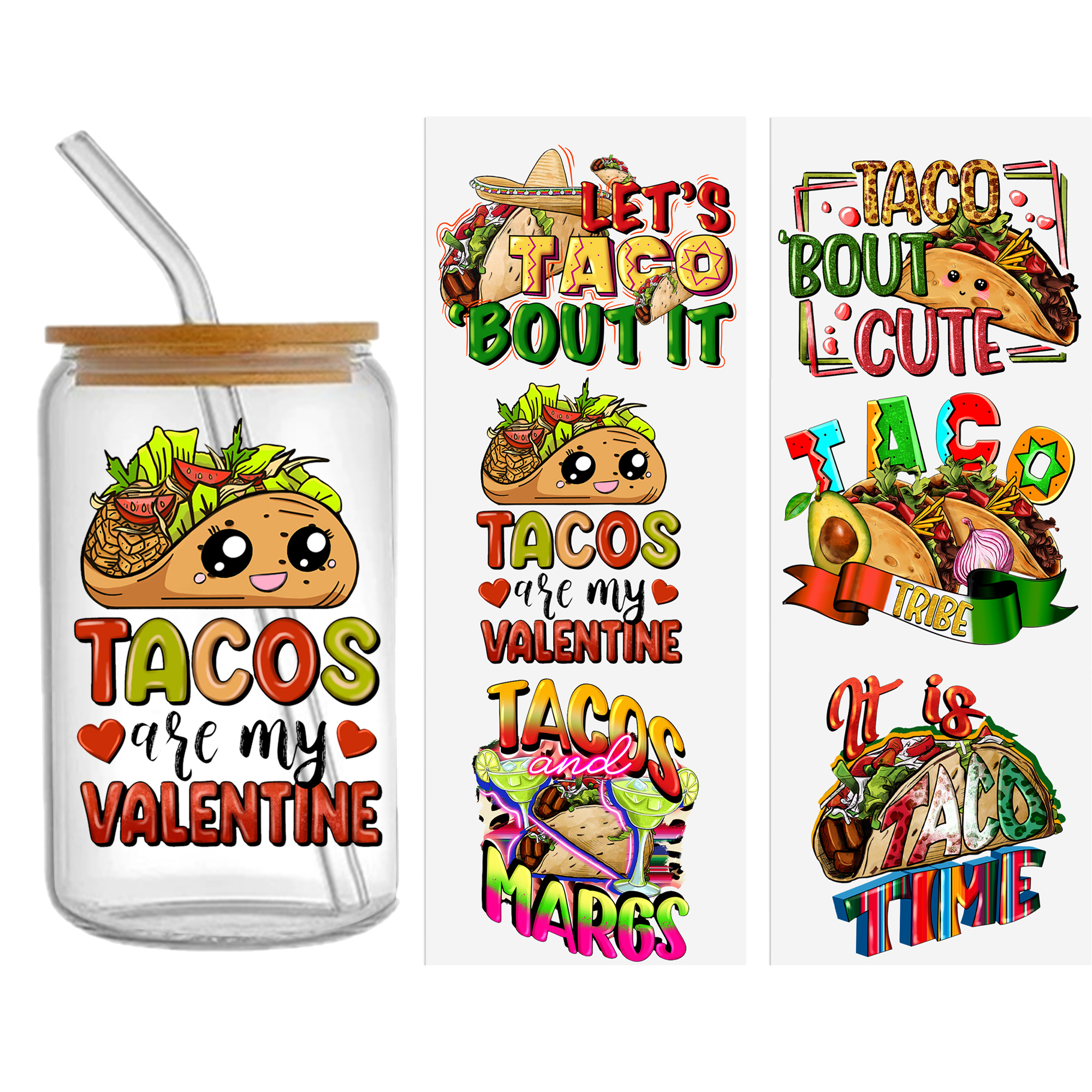 Food Drinks Coffee UV DTF Sticker For 16oz Cups Wrap Transfer Sticker Custom Labels DIY Logo Waterproof - Image 4