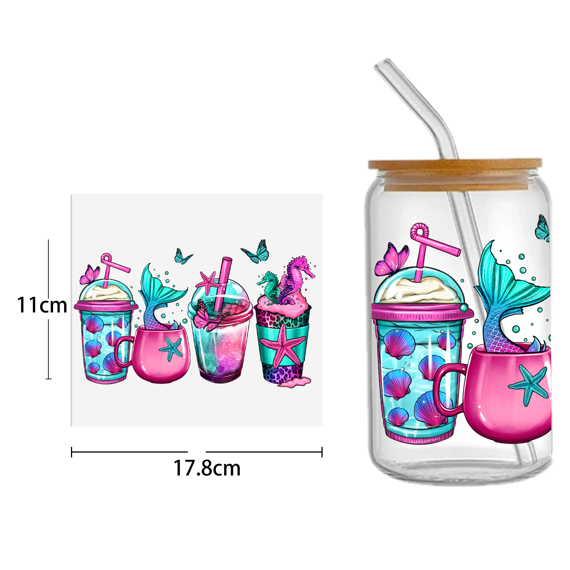 Food Drinks Coffee UV DTF Sticker For 16oz Cups Wrap Transfer Sticker Custom Labels DIY Logo Waterproof - Image 10