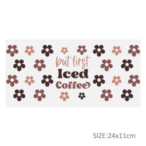 Candy Coffee UV DTF Sticker For 16oz Cups Wrap Transfer Sticker Custom Labels DIY Logo Waterproof