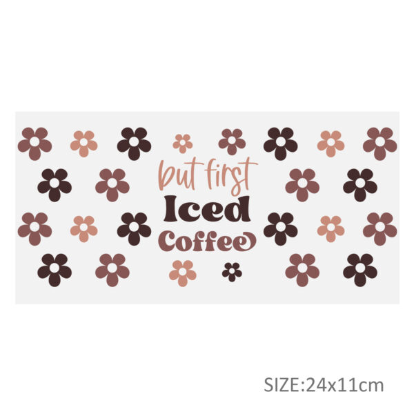 Candy Coffee UV DTF Sticker For 16oz Cups Wrap Transfer Sticker Custom Labels DIY Logo Waterproof