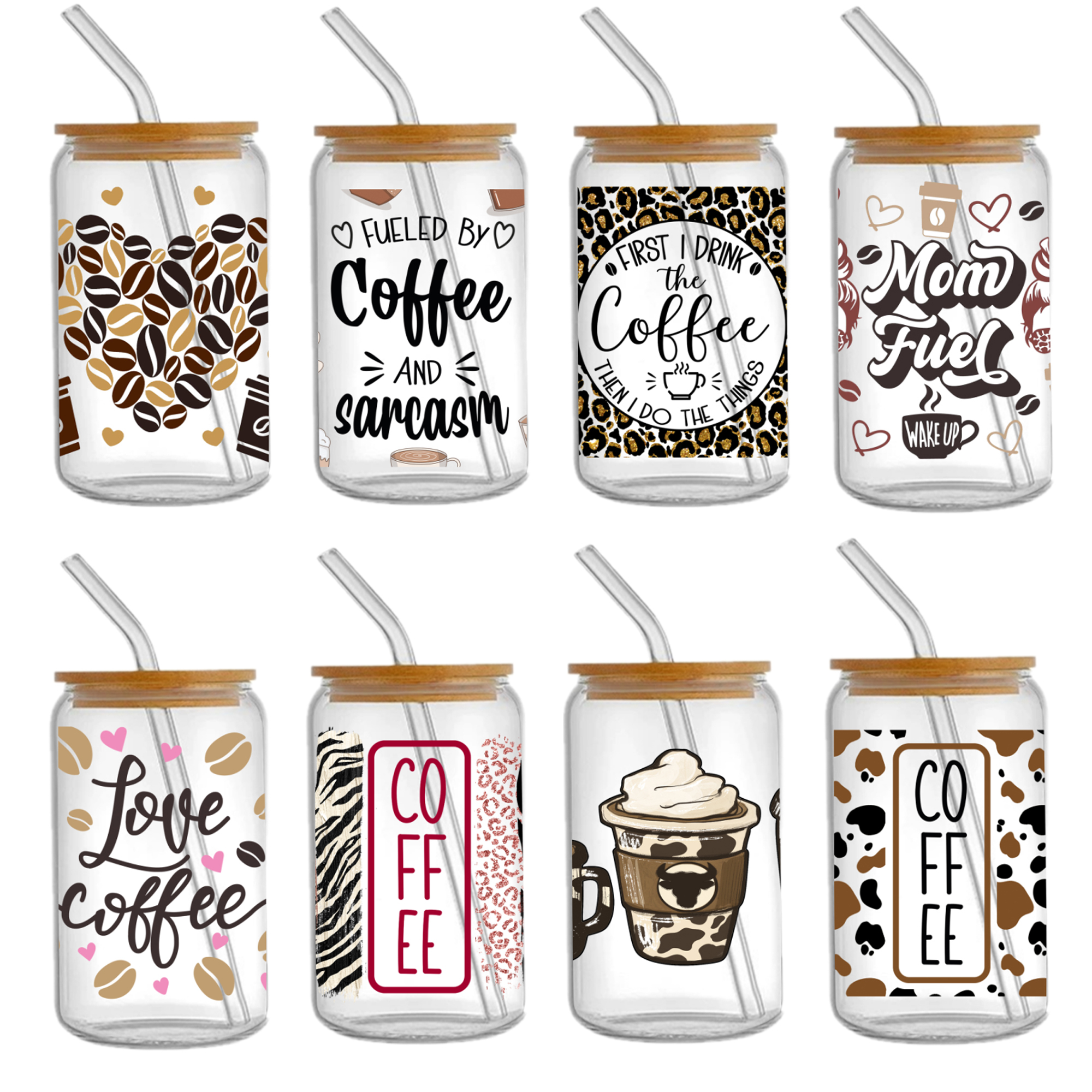 Candy Coffee UV DTF Sticker For 16oz Cups Wrap Transfer Sticker Custom Labels DIY Logo Waterproof - Image 8