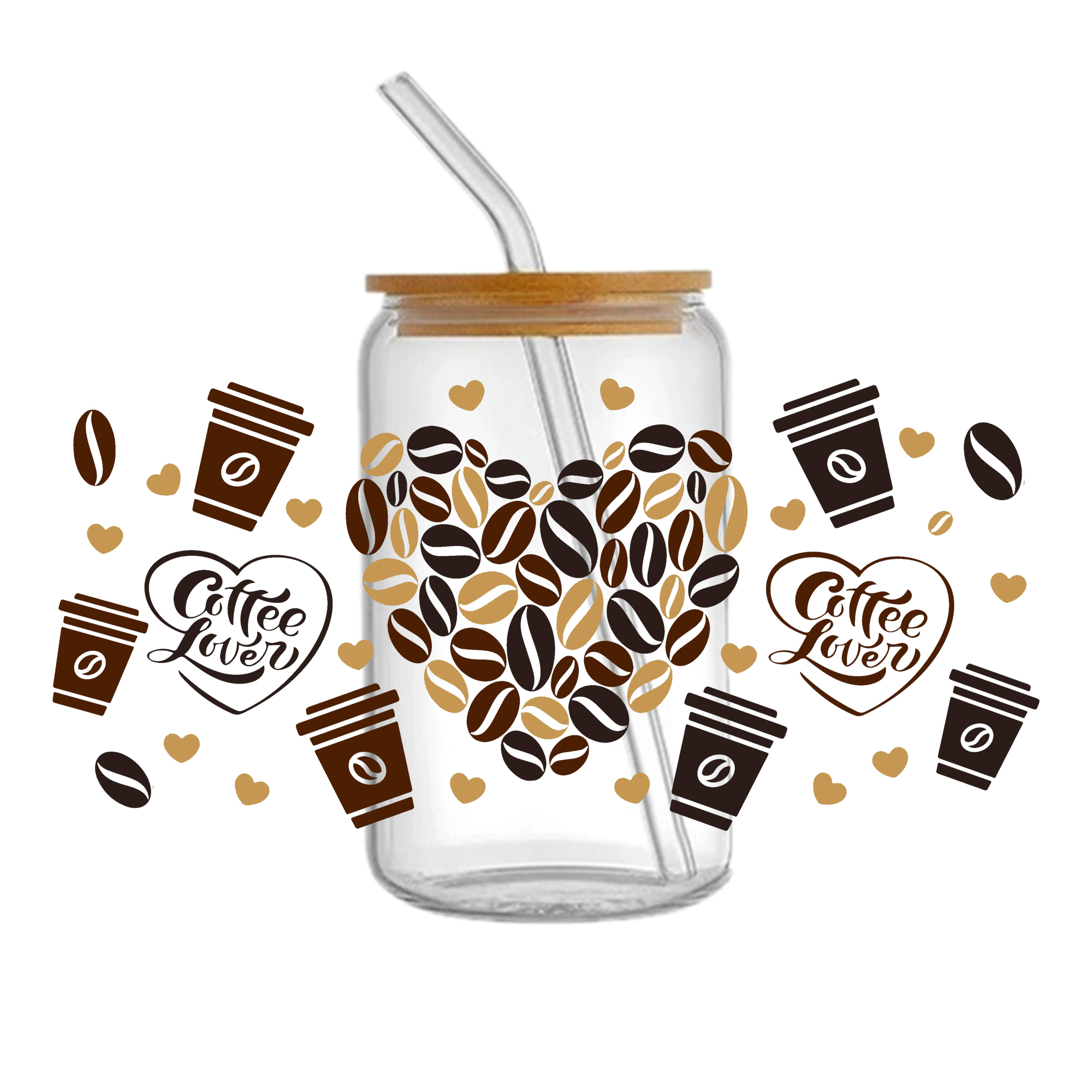 Candy Coffee UV DTF Sticker For 16oz Cups Wrap Transfer Sticker Custom Labels DIY Logo Waterproof - Image 12