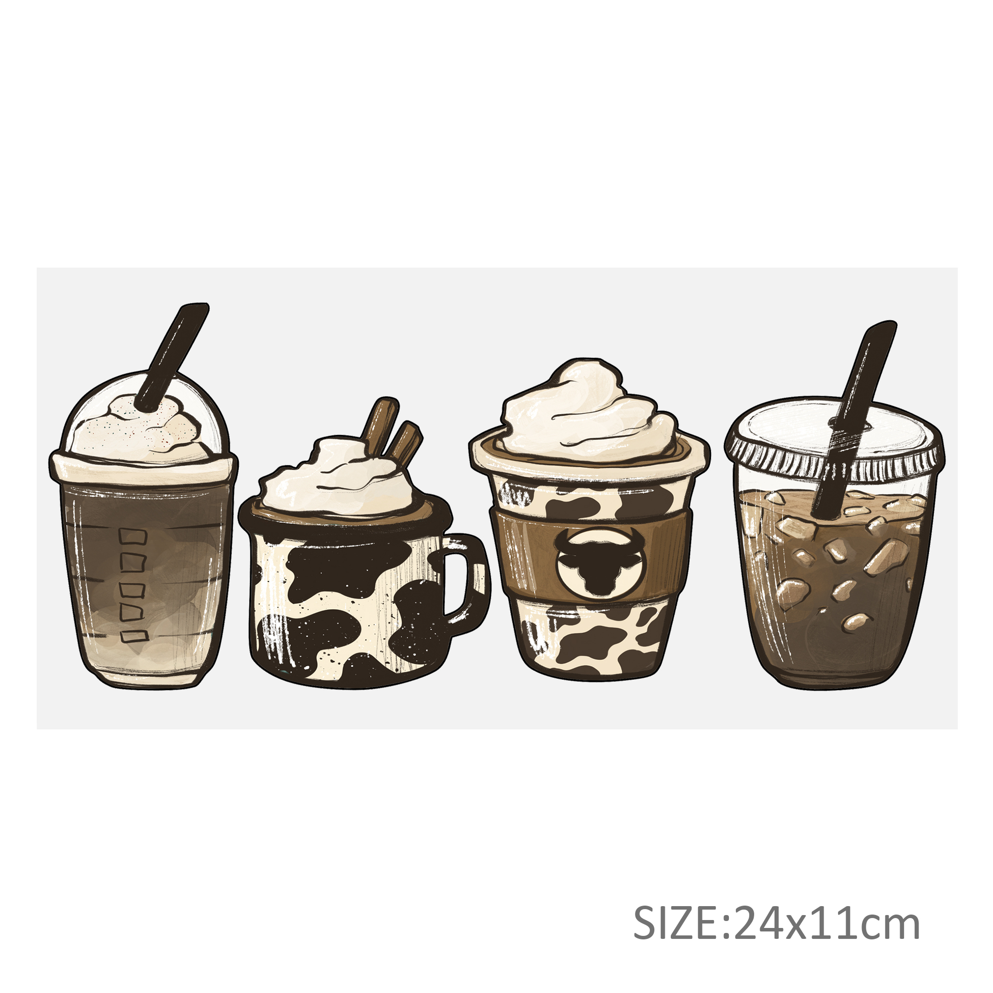 Candy Coffee UV DTF Sticker For 16oz Cups Wrap Transfer Sticker Custom Labels DIY Logo Waterproof - Image 24