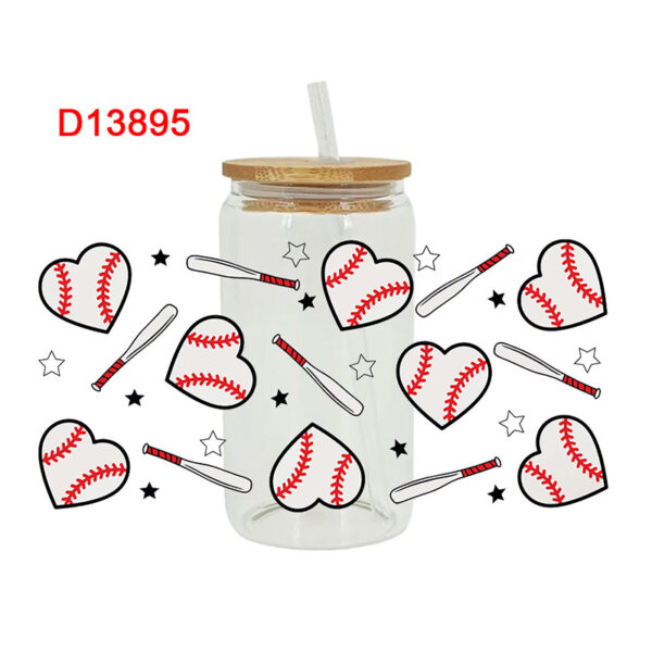 UV DTF Transfer Sport Themed For The 16oz Libbey Glasses Wraps Cup Can DIY Waterproof - Image 2