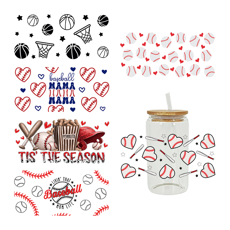 UV DTF Transfer Sport Themed For The 16oz Libbey Glasses Wraps Cup Can DIY Waterproof - Image 3