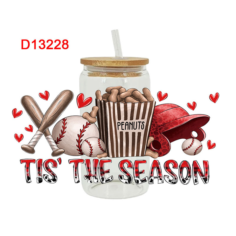 UV DTF Transfer Sport Themed For The 16oz Libbey Glasses Wraps Cup Can DIY Waterproof - Image 11