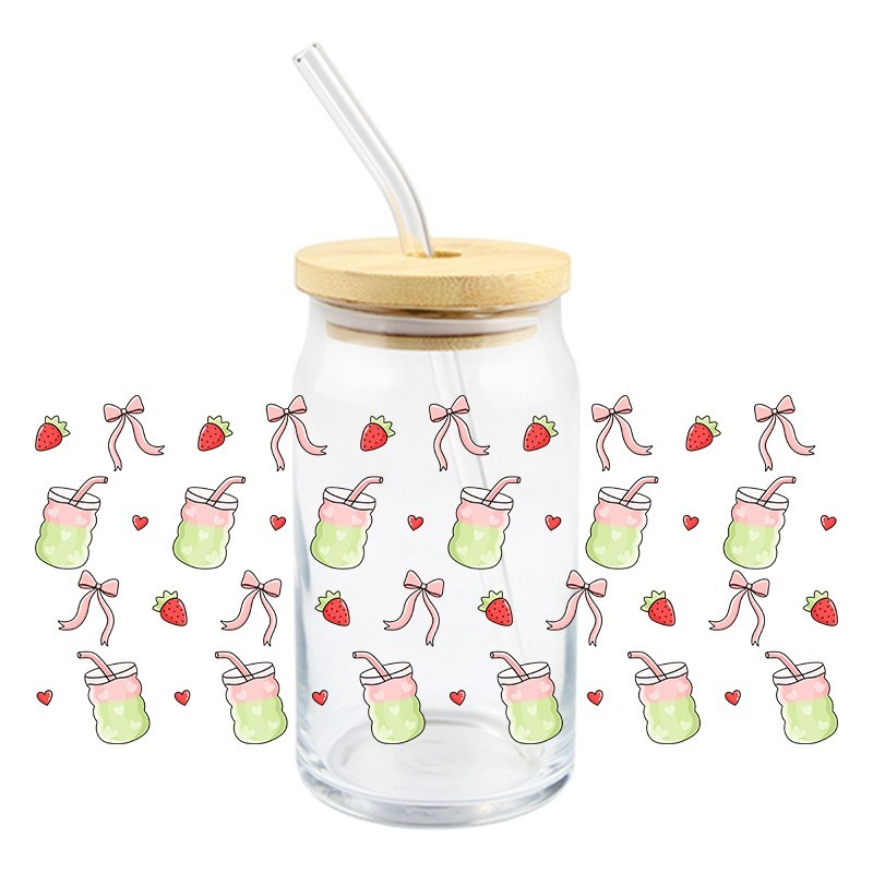3D Cartoon Matcha Food Books Design UV DTF Cups Wrap Sticker DIY Label Transfer Sticker Waterproof Green Drink Dessert Patter Decals - Image 2