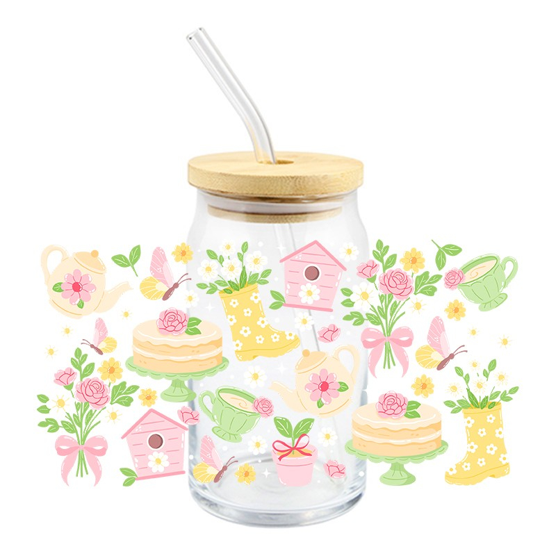 3D Cartoon Matcha Food Books Design UV DTF Cups Wrap Sticker DIY Label Transfer Sticker Waterproof Green Drink Dessert Patter Decals - Image 8