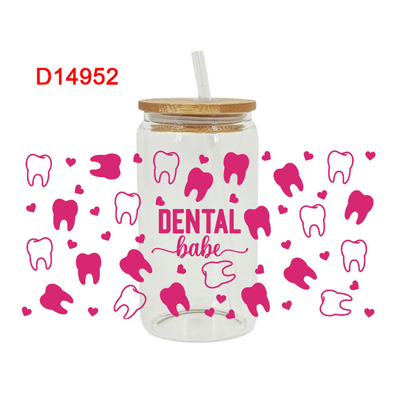 3D UV DTF Transfers Stickers 16oz Cup Wraps Teeth-care Day Printed For DIY Glass Ceramic Metal Leather Etc. D14952 - Image 7