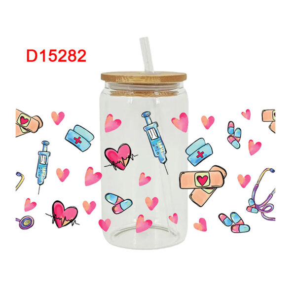 3D UV DTF Transfers Stickers 16oz Cup Wraps Teeth-care Day Printed For DIY Glass Ceramic Metal Leather Etc. D14952 - Image 10