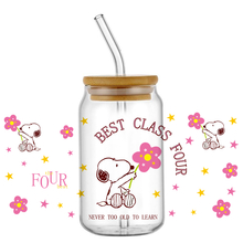 Miniso Snoopy UV DTF Cup Wrap Cartoon Transfers 16oz UV DTF Libbey Stickers Glass Can Self Adhesive Waterproof - Image 3