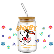 Miniso Snoopy UV DTF Cup Wrap Cartoon Transfers 16oz UV DTF Libbey Stickers Glass Can Self Adhesive Waterproof - Image 7