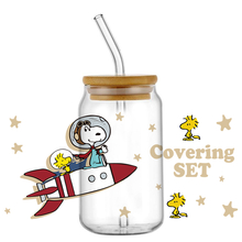 Miniso Snoopy UV DTF Cup Wrap Cartoon Transfers 16oz UV DTF Libbey Stickers Glass Can Self Adhesive Waterproof - Image 9