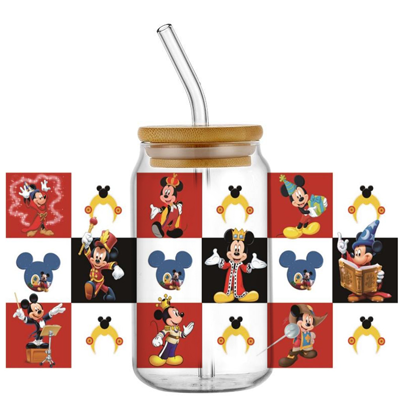 New Arrival Miniso Disney Mickey UV DTF Cup Wrap Transfer Stickers Selfadhsive Washable Custom MUG DIY Logo For 16OZ Libbey Can - Image 5