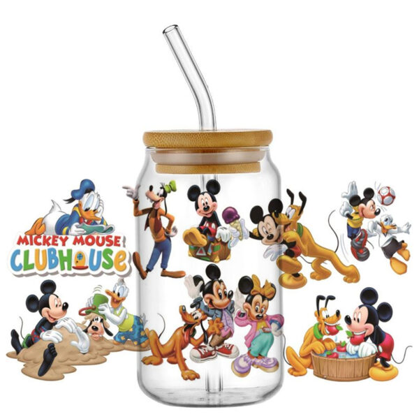 New Arrival Miniso Disney Mickey UV DTF Cup Wrap Transfer Stickers Selfadhsive Washable Custom MUG DIY Logo For 16OZ Libbey Can - Image 6