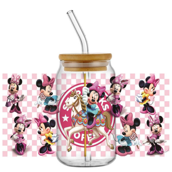 New Arrival Miniso Disney Mickey UV DTF Cup Wrap Transfer Stickers Selfadhsive Washable Custom MUG DIY Logo For 16OZ Libbey Can - Image 7