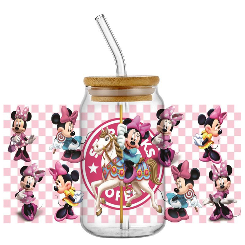 New Arrival Miniso Disney Mickey UV DTF Cup Wrap Transfer Stickers Selfadhsive Washable Custom MUG DIY Logo For 16OZ Libbey Can - Image 7