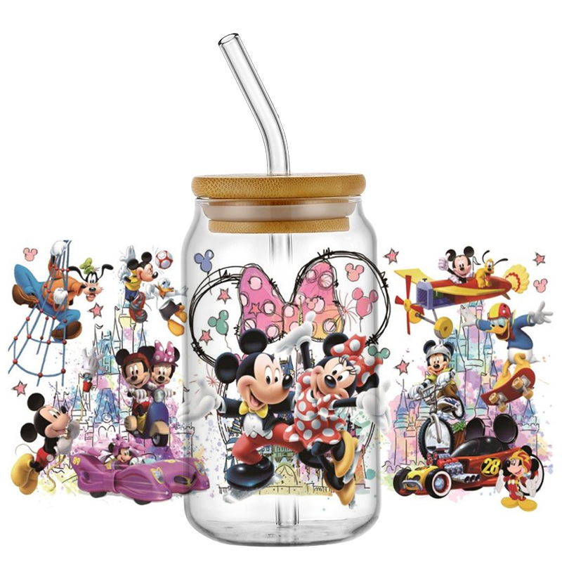 New Arrival Miniso Disney Mickey UV DTF Cup Wrap Transfer Stickers Selfadhsive Washable Custom MUG DIY Logo For 16OZ Libbey Can - Image 8