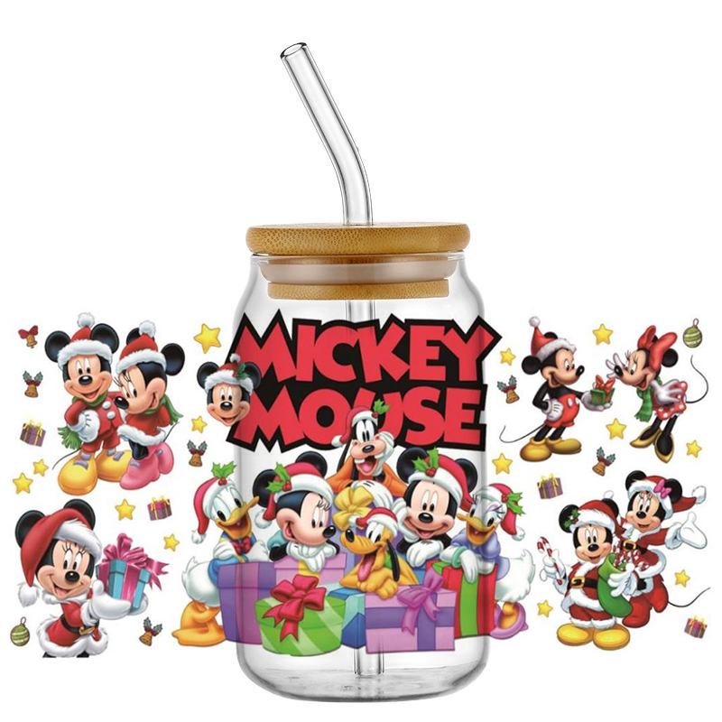 New Arrival Miniso Disney Mickey UV DTF Cup Wrap Transfer Stickers Selfadhsive Washable Custom MUG DIY Logo For 16OZ Libbey Can - Image 9