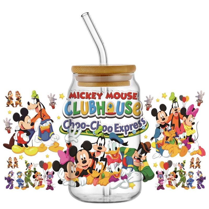 New Arrival Miniso Disney Mickey UV DTF Cup Wrap Transfer Stickers Selfadhsive Washable Custom MUG DIY Logo For 16OZ Libbey Can - Image 11