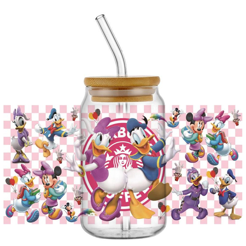 New Arrival Miniso Disney Mickey UV DTF Cup Wrap Transfer Stickers Selfadhsive Washable Custom MUG DIY Logo For 16OZ Libbey Can - Image 13