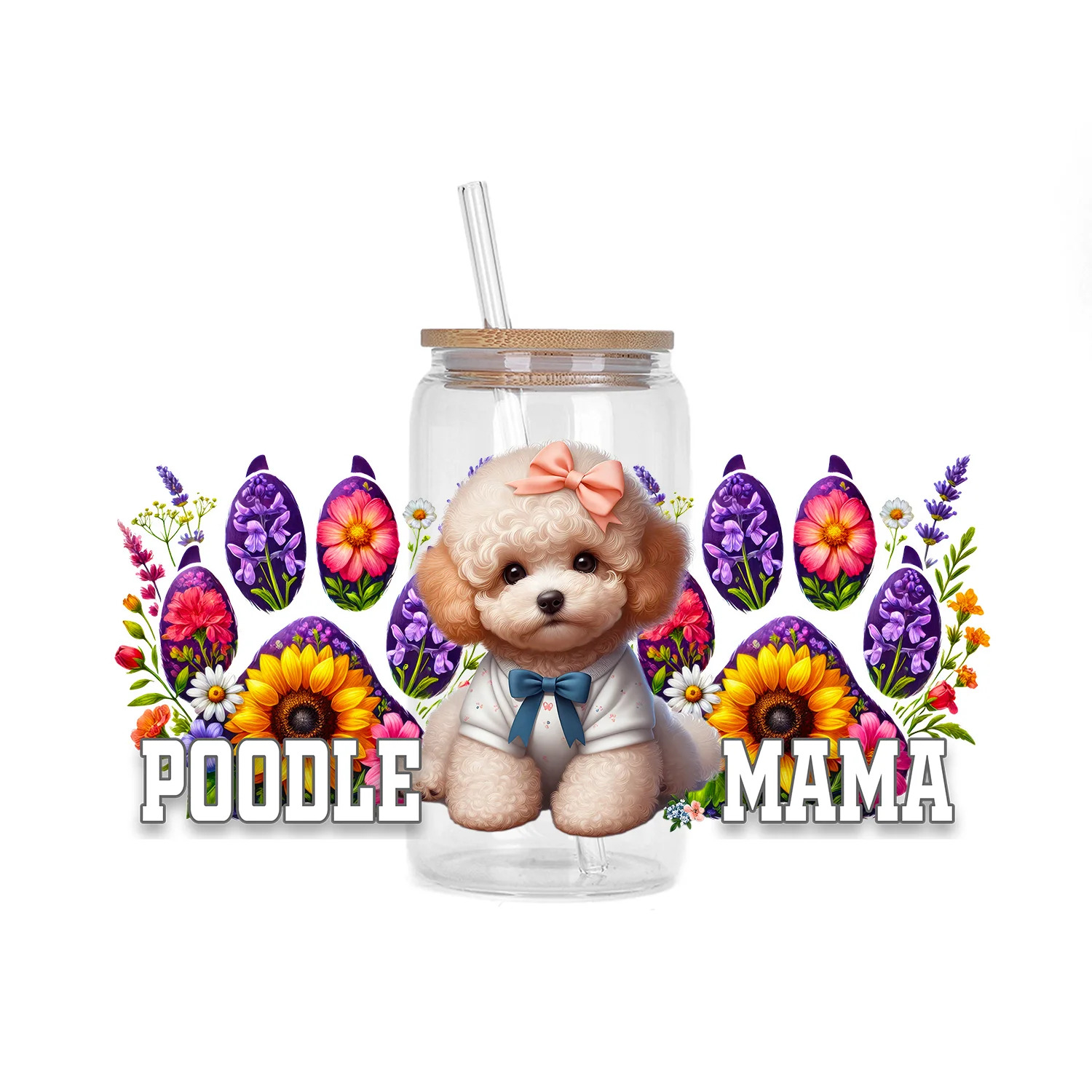 Cute dog Series easy peel waterproof DIY Decals 3D transfers uvdtf stickers 16oz uv dtf cup wraps for Libbey Glasses - Image 12