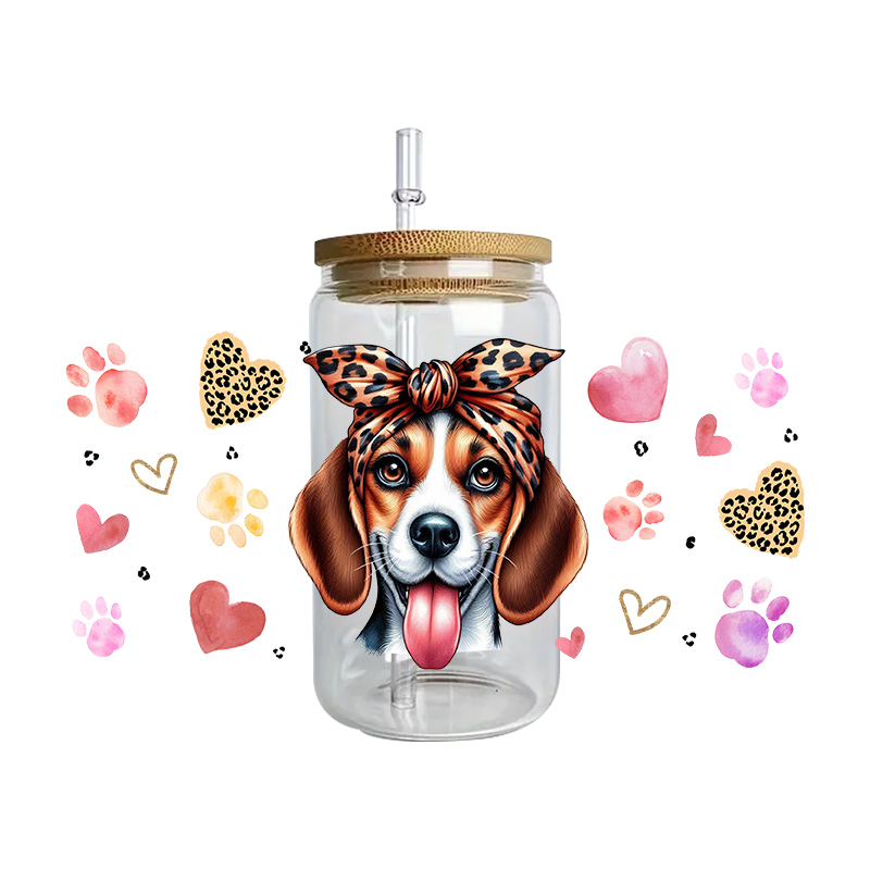 Cute vibe puppy dog series easy peel waterproof Party DIY Decals 3D transfers uvdtf tumbler seal stickers 16oz uv dtf cup wraps - Image 8