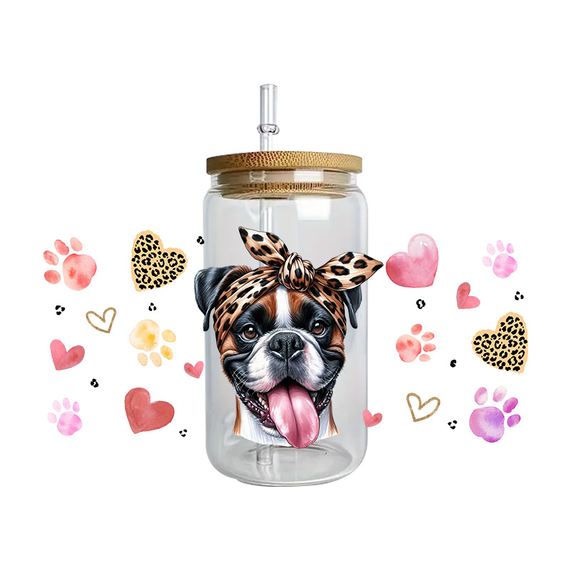 Cute vibe puppy dog series easy peel waterproof Party DIY Decals 3D transfers uvdtf tumbler seal stickers 16oz uv dtf cup wraps - Image 9