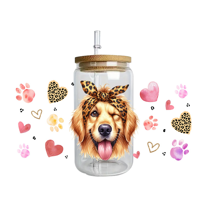 Cute vibe puppy dog series easy peel waterproof Party DIY Decals 3D transfers uvdtf tumbler seal stickers 16oz uv dtf cup wraps - Image 11