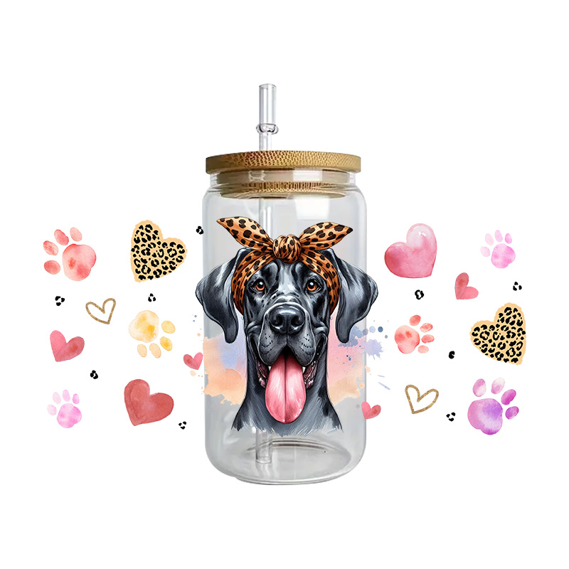 Cute vibe puppy dog series easy peel waterproof Party DIY Decals 3D transfers uvdtf tumbler seal stickers 16oz uv dtf cup wraps - Image 12