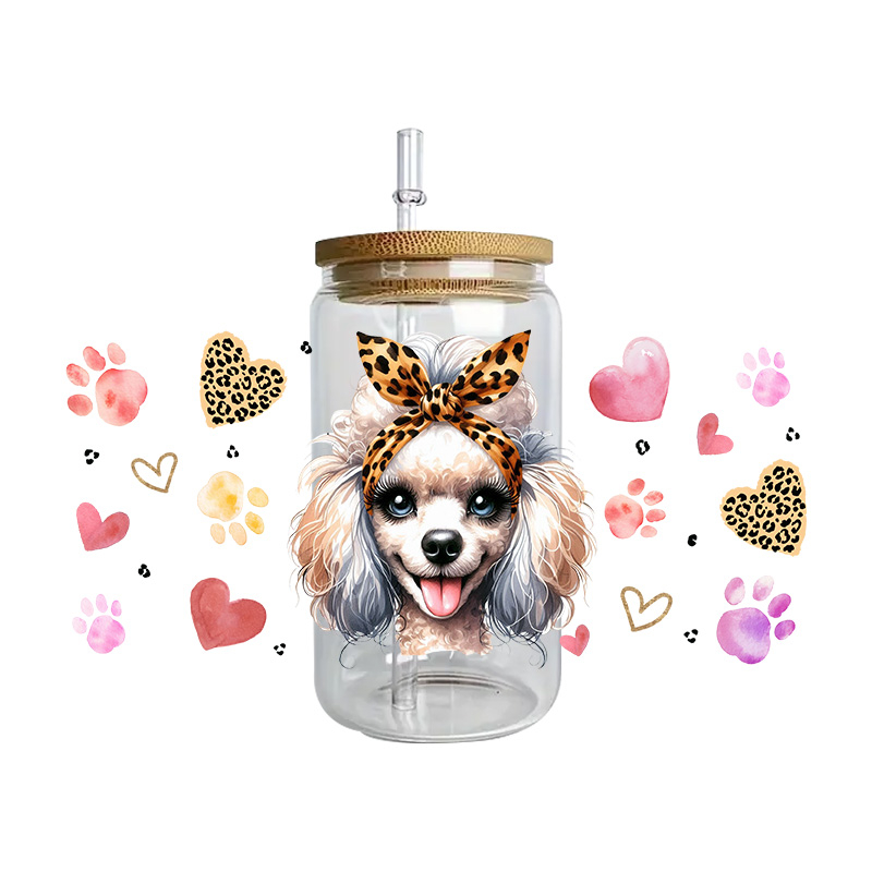 Cute vibe puppy dog series easy peel waterproof Party DIY Decals 3D transfers uvdtf tumbler seal stickers 16oz uv dtf cup wraps - Image 13