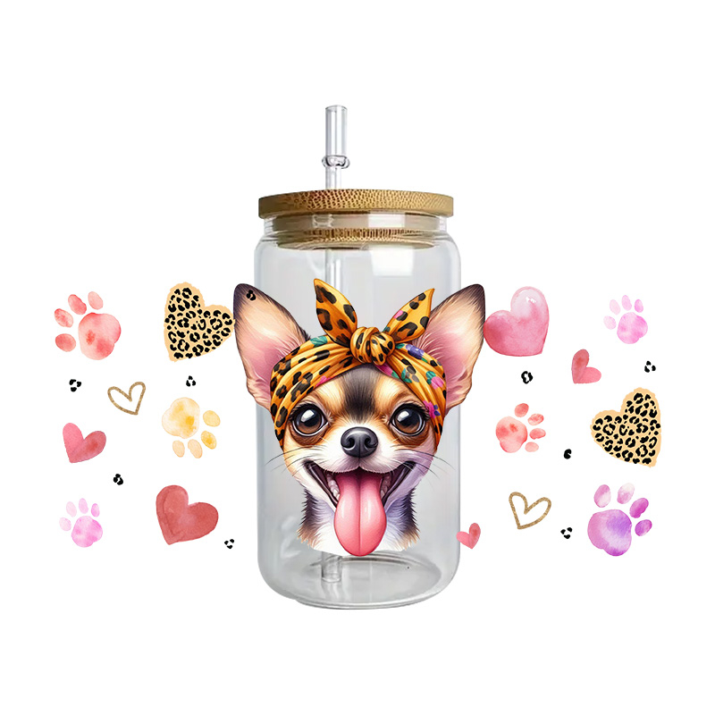 Cute vibe puppy dog series easy peel waterproof Party DIY Decals 3D transfers uvdtf tumbler seal stickers 16oz uv dtf cup wraps - Image 14