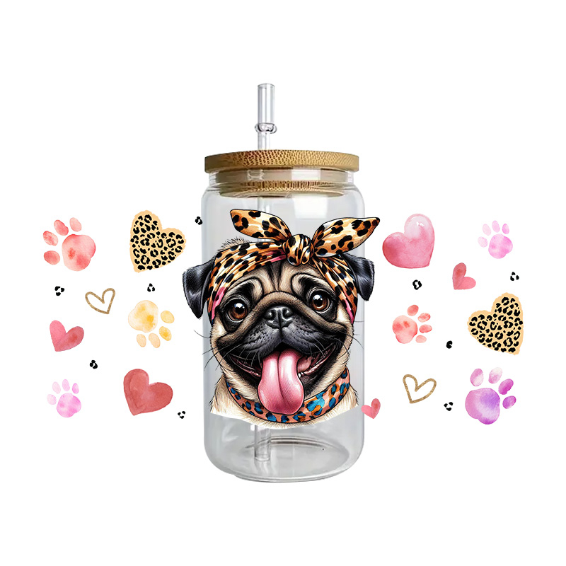 Cute vibe puppy dog series easy peel waterproof Party DIY Decals 3D transfers uvdtf tumbler seal stickers 16oz uv dtf cup wraps - Image 16