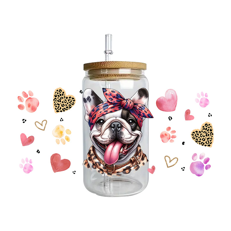Cute vibe puppy dog series easy peel waterproof Party DIY Decals 3D transfers uvdtf tumbler seal stickers 16oz uv dtf cup wraps - Image 19