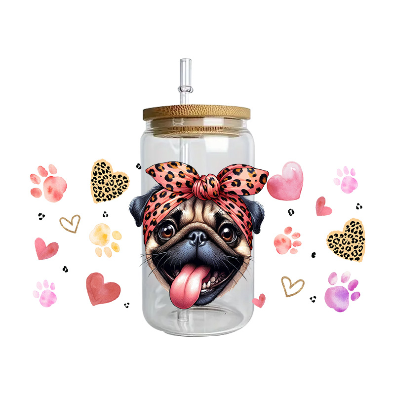 Cute vibe puppy dog series easy peel waterproof Party DIY Decals 3D transfers uvdtf tumbler seal stickers 16oz uv dtf cup wraps - Image 22