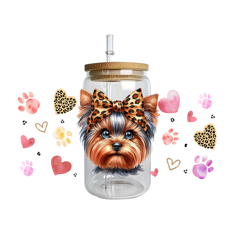 Cute vibe puppy dog series easy peel waterproof Party DIY Decals 3D transfers uvdtf tumbler seal stickers 16oz uv dtf cup wraps - Image 26