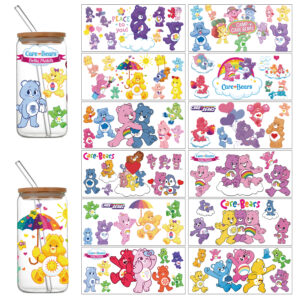 Care bears Cartoon Pattern DIY Self adhesive Waterproof Sticker 16oz DTF Cup Personalize UV Wrap Transfer