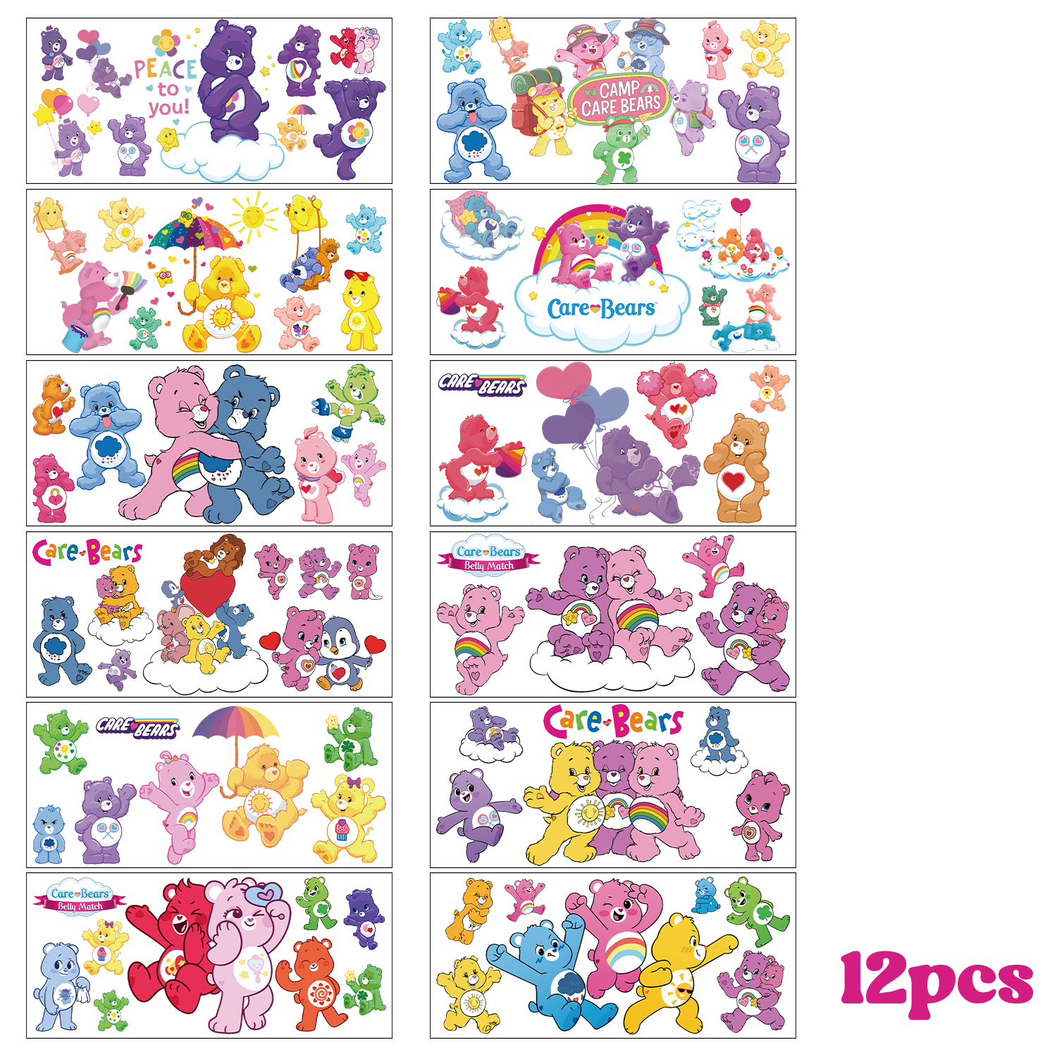 Care bears Cartoon Pattern DIY Self adhesive Waterproof Sticker 16oz DTF Cup Personalize UV Wrap Transfer - Image 16